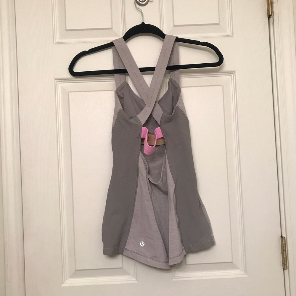 Lululemon Heathered Grey & Pink Tank